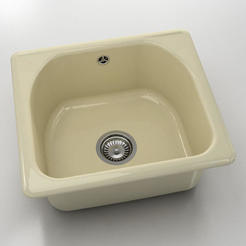 Single kitchen sink 51 x 51 cm, polymer marble, jasmine