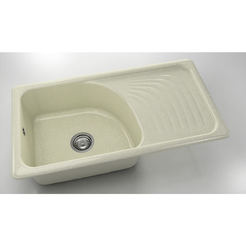 Kitchen sink with right top 90 x 49 cm, granite, Silver Stone