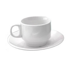 Фарфоровая чашка с блюдцем для чая и кофе 220мл Флора