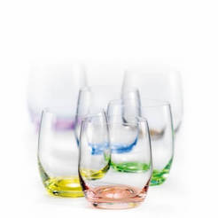 Set of glasses for whiskey Crystalex Rainbow 300ml, 6 pieces