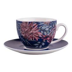 Porcelain cup with saucer for coffee and hot drinks Margo 200 ml