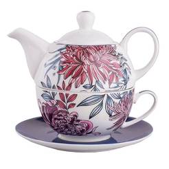 Porcelain tea set - cup, teapot and saucer Margo