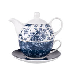 Tea set - cup and teapot, porcelain Elisabeth dark 01010011210