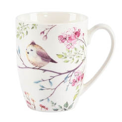 Чашка для горячих напитков 300мл, фарфор Pastel Spring Bird