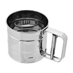 Metal sieve for flour and powdered sugar 10 x 5 x 9.5 cm, stainless steel