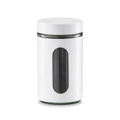 Glass storage jar white 900ml Ф10.2 x 18 cm