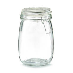 Glass storage jar 1000ml, with clip