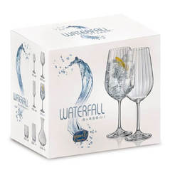 Waterfall glass cups set - 550ml, 6 pcs.