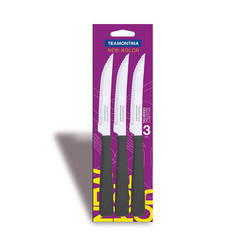 Set of stack knives 3 pcs. 20 cm black handle New Kolor