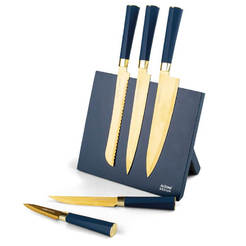 Set of kitchen knives 5 pieces, with magnetic stand