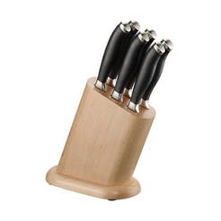 Set of kitchen knives 6 stainless steel, with wooden stand