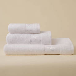 Bath towel 30 x 50 cm, 70% cotton 30% bamboo, 500 g / sq.m. white BAMBU