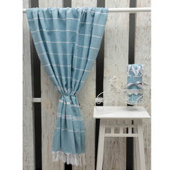 Linen beach towel 100 x 180 cm, color blue