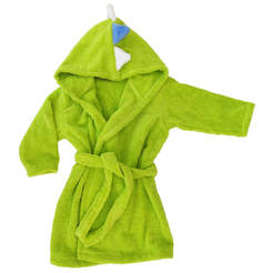 Children's bathrobe - 4-6 years, 128 cm, green dragon