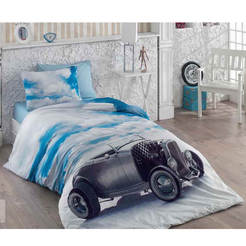 Комплект постельного белья из 3 частей - Ранфорс, 3D37 Принт Ретро автомобиль