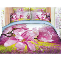 Bedding set Magnolia - 4 parts, cotton satin
