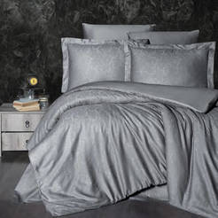Bedding set 4 pieces 100% cotton satin jacquard Sare gray