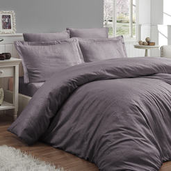 Sleeping set 4 pieces 100% cotton satin jacquard Athena purple
