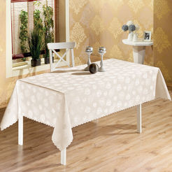 Tablecloth 160 x 220 cm, 100% polyester, cream color Jackline Lux JTD 203