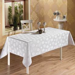 Tablecloth 140 x 180 cm, 100% polyester, Jacqueline Luxury JTD 203 white JTD 203 white