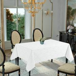 Tablecloth 140 x 180 cm, 100% polyester, GOLDEN LAUREL D 252 white D 252 white