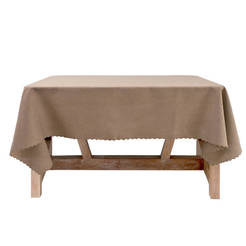 Tablecloth 150 x 150 cm, one color dark beige Trinity