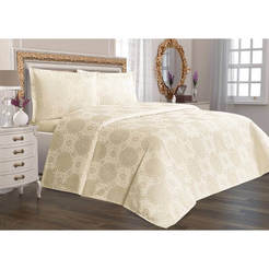 Luxury bedroom set - blanket 220 x 230 cm with 2 covers 50 x 70 cm cream