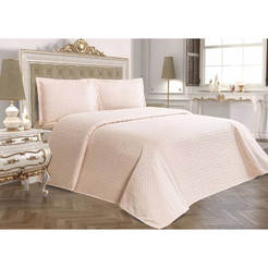 Роскошный спальный гарнитур - одеяло 220 х 230 см с 2 чехлами 50 х 70 см пудра ANGEL