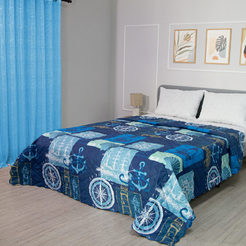 Double-faced bedspread 150x220cm, cotton wool 80g/sq.m. Izi Nicaea