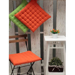 Подушка на стул 40 x 40 см, 100% хлопок, оранжевый цвет