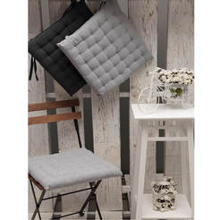 Възглавница за стол 40 х 40см, 100% памук, цвят светло сив