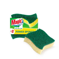 Sponges for washing dishes 2 pcs., With abrasive, Premium