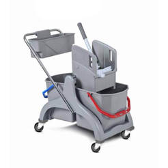 Professional cleaning trolley with press and two buckets of 25 l PLSTRL1S