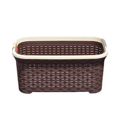 Plastic laundry basket 35 l, imitation rattan