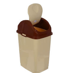 Plastic waste bin with lid 18l, Slim