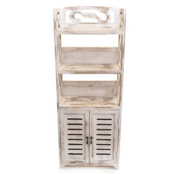 Wooden cabinet with shelves 46 x 25 x 118 cm, white