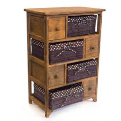 Дървен шкаф за съхранение с 8 чекмеджета 48 х 27 х 71см