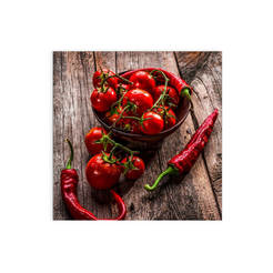 Picture Hot peppers 20 x 20 cm, printed glass, Glasspik, GL171