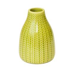 Керамическая ваза для цветов 14 см, банка - желтая