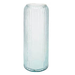 Glass vase 14.5xH37cm embossed YE6000510