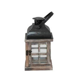 Wooden lantern 11.5 x 11.5 x 21.5 cm