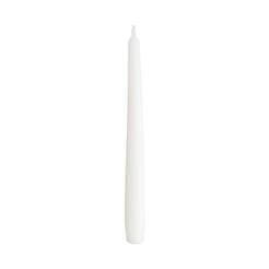 White candle 24 cm, cone