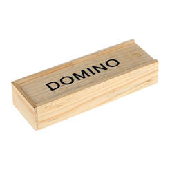 Domino standard in a wooden box