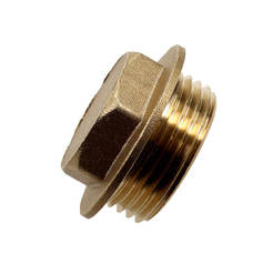 Collector plug for heating systems 1" , brass