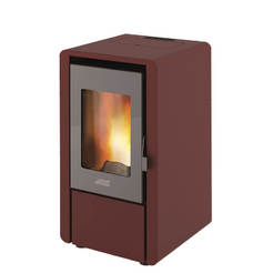 Dry pellet stove PETITE 6.15 kW, Italy, heating volume 145 m3, burgundy color