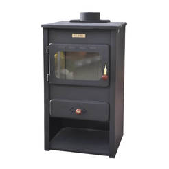 Wood fireplace with cast iron top, 8.4kW, Kupro Style