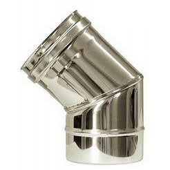 Stainless steel flue elbow - Ф 80mm, 45°
