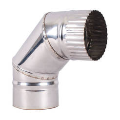 Stainless steel flue elbow - F 130mm, 90°