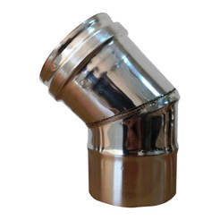 Stainless steel flue elbow - F 130mm, 45°