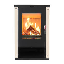Wood fireplace Verso Theia, 9kW, up to 200m3, champagne, VERSO
